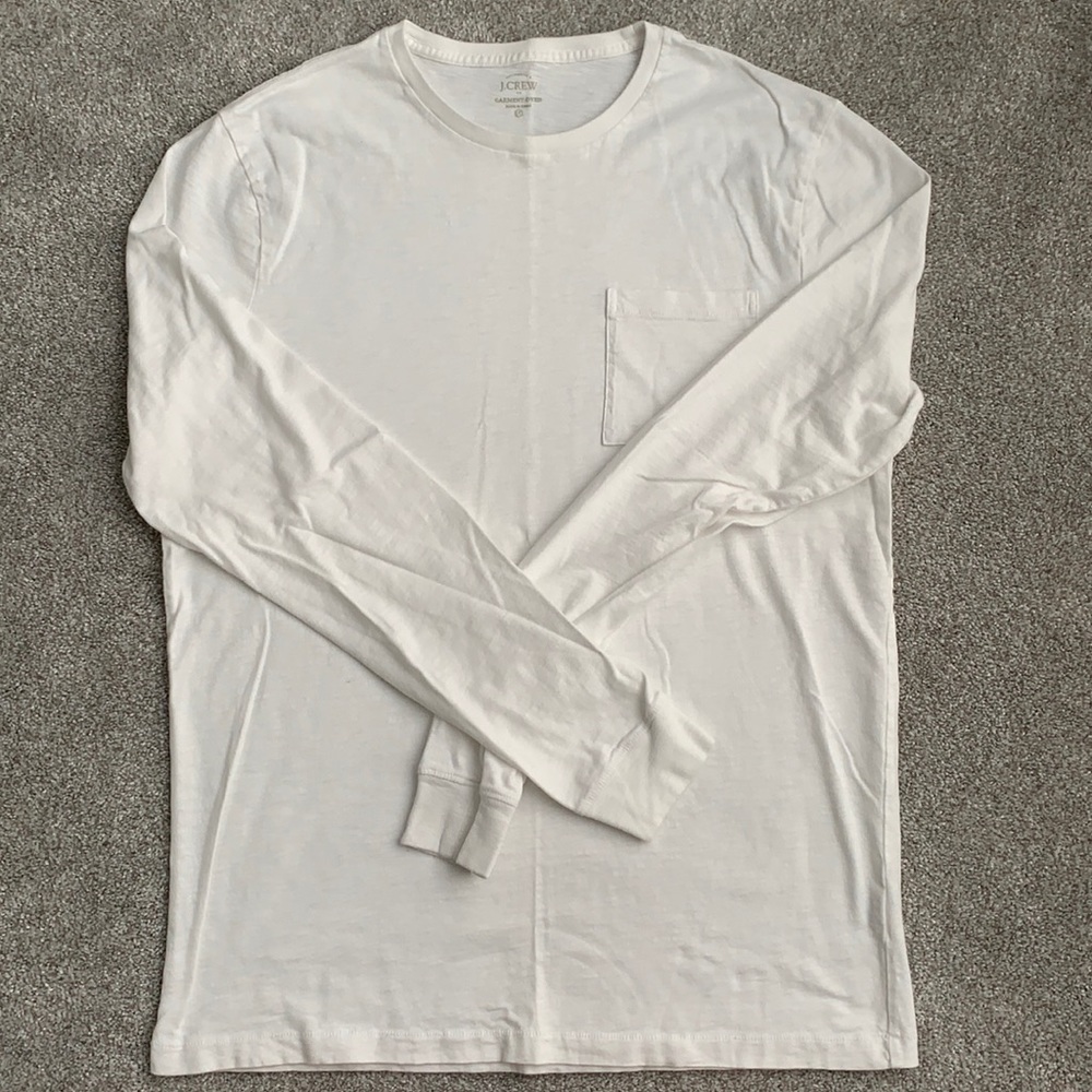 J Crew Long Sleeve Pocket T-shirt Garment Dyed